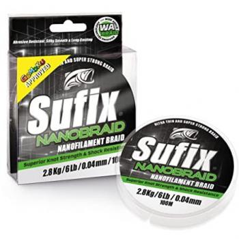 Sufix Línea Trenzada Nanobraid 100 M - Chartreuse (0,03 mm, 100 m), Asu640457-1,9 kg, 4 lbs