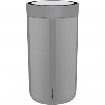 Stelton 580 – 6 Tazas y platillos Sets, to go Click, 0.34 l, Acero Inoxidable, Steel Granito Gris, 9 x 9 x 1.8 cm