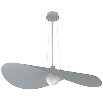 Lámpara de techo LUMICOM Piuma Ø90 monocolor mate y lámpara de salón L+ de metal moderna con casquillo E27 (Gris)