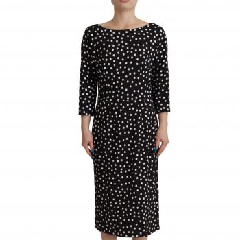 Dolce & Gabbana Black White Polka Dots Sheath Midi Viscose Dress - IT48 | XL