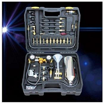 Combustible injectino sistema de limpieza Kit de herramientas con bote y juego completo de válvula adaptador