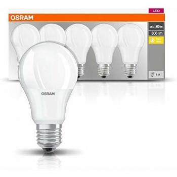 Kit de 5 bombillas LED E27 8,5W 806lm Blanco cálido (2700K)