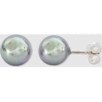 Pendientes de perla gris de 10mm y plata