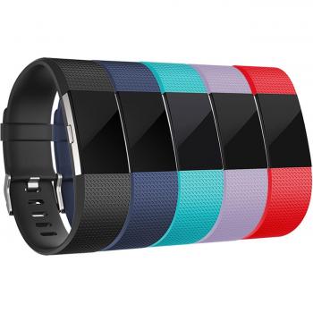 Correa Fitbit Charge 2, HUMENN Edición Especial Deportes Recambio de Pulseras Ajustable Accesorios para Fitbit Charge 2 Grande #5 Negro+Azul+Turquesa+Lavenda+Rojo