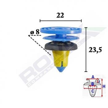 Perno de tapicería ROMIX C70575 - Clip, listón, material resistente, diseño para fijación segura en tapicería