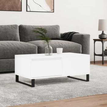 Mesa de salón blanca 90x50x36,5 cm en madera contrachapada multicapa vidaXL