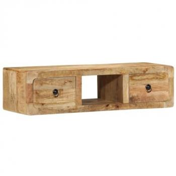Mueble de TV de Pared 100x32x25 cm Madera Maciza Mango Rugosa, Soporte de TV y Aparador