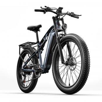Bicicleta Eléctrica Shengmilo para Adultos 1000W Motor BAFANG, Batería Samsung 17.5AH 840WH, Neumáticos Anchos 26x3, Suspensión Completa