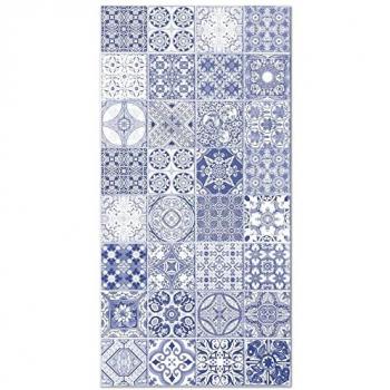 Alfombra Vinílica Hidráulica Jaén Azul 300x200 cm - Antideslizante e Ignífuga para Cocina y Salón
