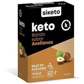 Siketo Batido en Polvo para Dieta Cetogénica, Sabor Avellanas - 5 Sobres de 30g, Total: 150g