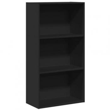 Estantería de madera de ingeniería negra 60x30x114 cm