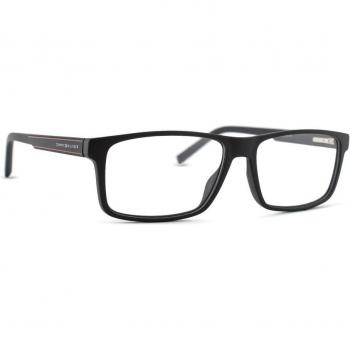 Tommy Hilfiger TH 1998 Rectangular Prescription Glasses for Unisex - Black Plastic Anti-Reflective
