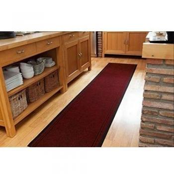 The Rug House Alfombrillas para Pasillo Concorde Rojo Intenso Resistente Antideslizante 66cm Ancho Cualquier Largo