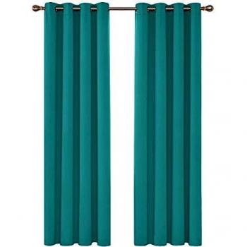 Deconovo Cortinas de Salon para Ventana Habitación con Aislamiento Térmico Anti Ruido 2 Paneles 140 x 245 cm Turquesa