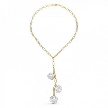 Gargantilla Oro Bicolor 18k con Flores Caladas y Mosquetón para Mujer
