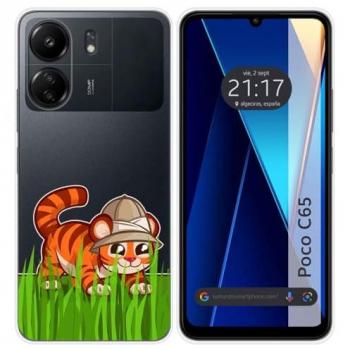 Funda Silicona Transparente Diseño Tigre para Xiaomi Poco C65