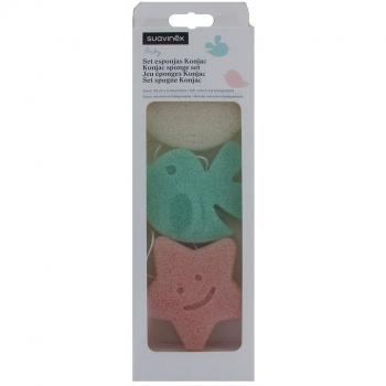Suavinex Set de 3 Esponjas de Baño Infantil Konjac Baby