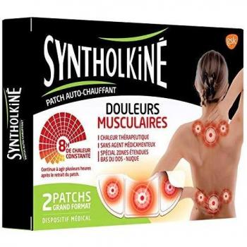 Syntholkiné - Parches autocalentantes para dolor muscular, calor terapéutico, tamaño grande, 1 caja de 4 parches
