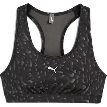 Sujetador deportivo de fitness Puma 4KEEPS mujer negro, características: diseño sin costuras, soporte medio, tejido transpirable, banda elástica en la parte inferior, espalda cruzada para mayor comodidad y libertad de movimiento