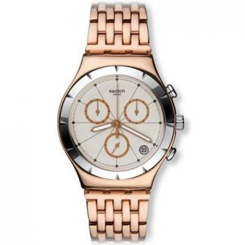Swatch YCG408G 40 mm Gold Steel Bracelet & Case Men's & Women's Watch