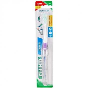 GUM Soft Travel Toothbrush 158 - Compact, Antibacterial, Flexible