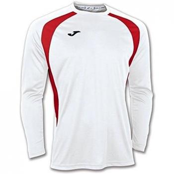 Joma 100015.206 - Camiseta de equipación de manga larga para hombre, color blanco / rojo, talla 4XS-3XS