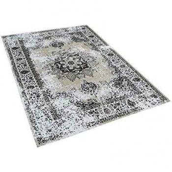 Alfombra Oriental Envejecida Beige y Gris de Algodón 140 x 200 cm Almus