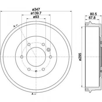 HELLA 8DT 355 301-831 Tambor de freno - 61357