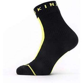 SealSkinz Resistente al Agua para Todo Tipo de Clima Calcetín, Unisex Adulto, Negro y Amarillo Fluorescente, M