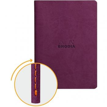 Cuaderno Rhodiarama A5 con costura en lomo y líneas horizontales - Violeta