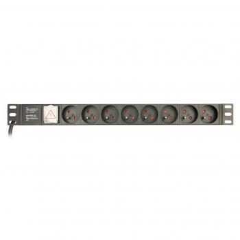 Regleta de Distribución de Energía Gembird EG-PDU-014-F con 8 Tomas Schuko y Interruptor On/Off