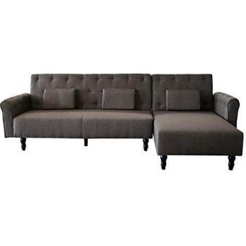 Comfort Products SelectionHome - Sofa Chaise Longue, Convertible en Cama, Reversible, Modelo Chester, Acabado en Marron, Medidas: 267 cm