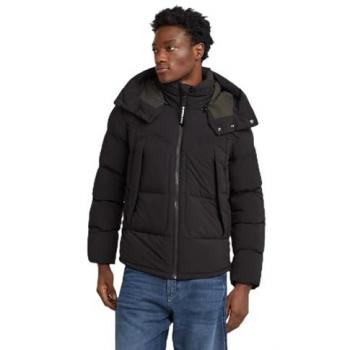 G-Star Men's G-Whistler 2.0 Padded Down Jacket with Hood - Black, Regular Fit, Size L