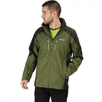 Regatta Calderdale III Waterproof & Breathable Mesh Lined Outdoor Shell Jacket Chaqueta Impermeable, Hombre, Cypress Green/Bayleaf, Extra-Large