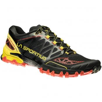 La Sportiva Bushido Calzado Running, Hombre, Negro / Amarillo, 42.5