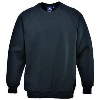 Portwest B300BKRS Black Roma Poly Cotton Sweatshirt-Small