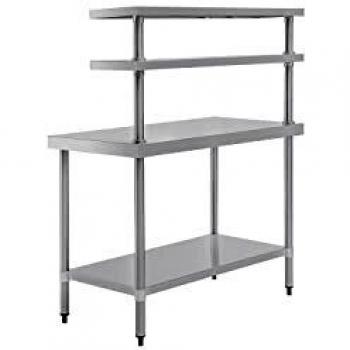 Mesa de Preparación de Acero Inoxidable Vogue 1800x600mm con Estantes Superiores