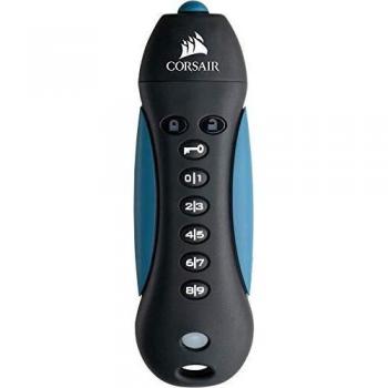 Corsair Flash Padlock 3 128GB USB 3.0 Secure Encrypted Flash Drive, Black/Blue