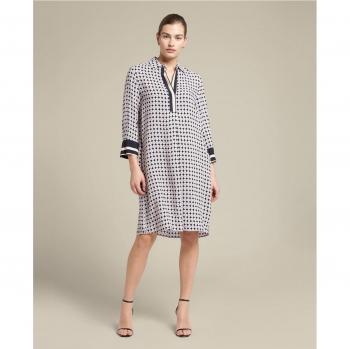 Vestido estampado con cuello camisero de viscosa ecológica