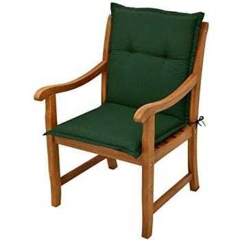 Cojín para Sillas de Balcón con Respaldo Bajo - Imbottitura de Gomaespuma Compacta Verde Oscuro - Beautissu