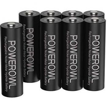 Pilas AA Recargable POWEROWL Alta Capacidad 2800mAh 1.2V Pilas Recargables AA NI-MH Diámetro 14.4mm Baja Autodescarga
