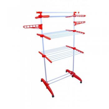 Bekka Tendedero Vertical 3 Niveles Ruedas Colgador Giratorio + Accesorios Plegable