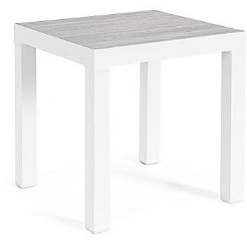 Mesita Kledi 50x50 cm Blanca de Aluminio para Jardín y Exterior