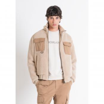 Cazadora de Teddy con Bolsillos en el Pecho Antony Morato Regular Fit Talla XL - Beige