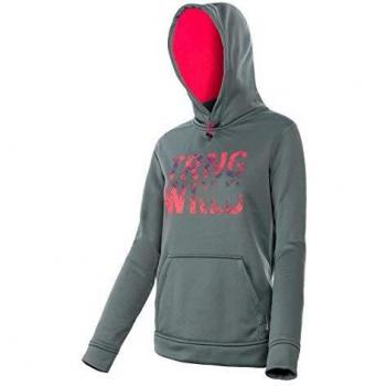TRANGO Baltea Sudadera, Mujer, Gris Medio/Fresa, M