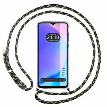 Funda Colgante Transparente Verde/Dorado para Vivo Y17s con Cordón