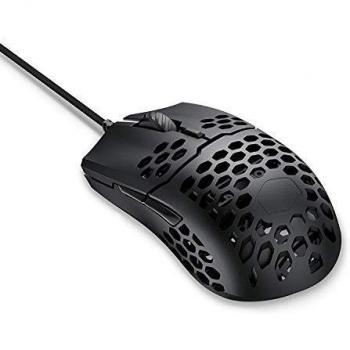 Cooler Master MM710 Ratón Gaming ligero 53g con Cable - Sensor Optico16000 DPI, Conmutadores Omron 20 millones Clics, Pies PTFE Desplazamiento Suave, Coraza Forma Panel Abeja, Negro Opaco