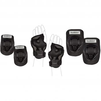 Nijdam - Juego de protecciones infantil para patinaje, color negro, talla L