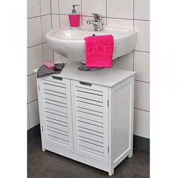 Mueble para debajo del lavabo - 2 puertas y 1 estantería - Diseño puro y sencillo