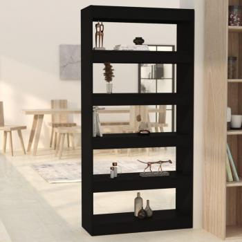 Librería/Partición Negro 80x30x166 cm en Aglomerado